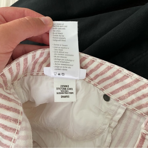 PAIGE Houston Ankle Blossom Pink Stripe Jeans - Picture 9 of 13